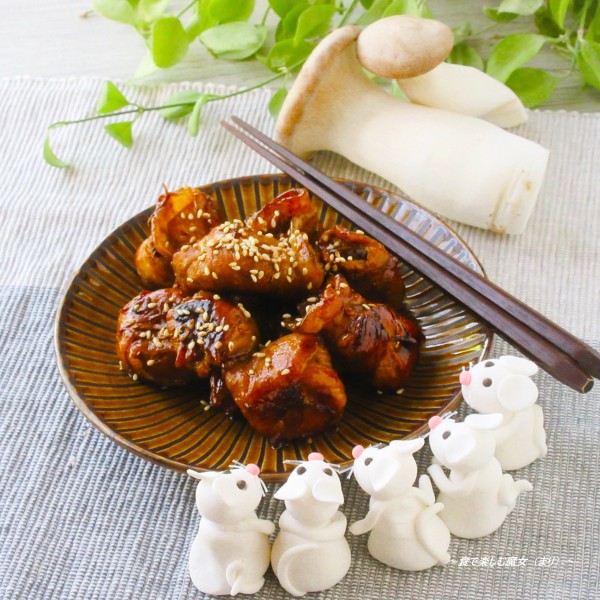 材料3つ。時短・簡単・経済的。かさ増しメイン♪お弁当♪おつまみ♪『生姜風味の肉巻きエリンギ』