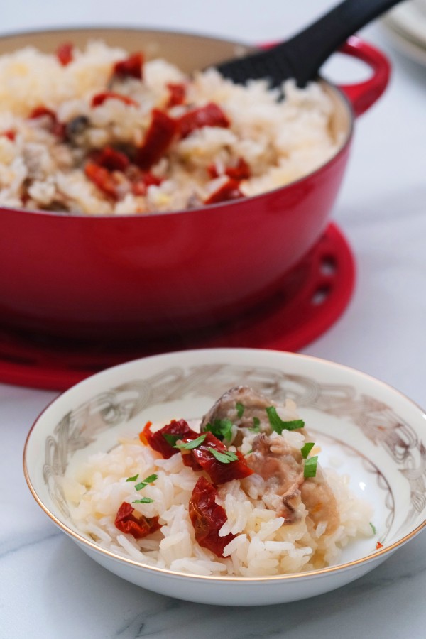 「牡蠣づくし」で幸せになりました♪　牡蠣のソテー・牡蠣とドライトマトのピラフ・牡蠣のオイル漬け