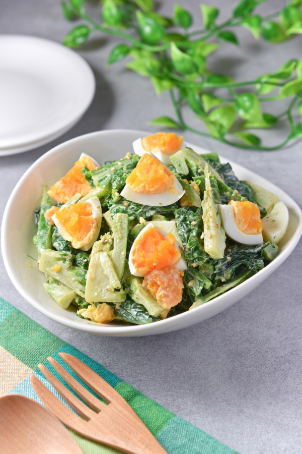 【アレッタ レシピ】簡単10分！茹で卵と和えるだけのごまマヨ副菜｜ぐんまクッキングアンバサダーvol.35 - すずめの食卓３６５日