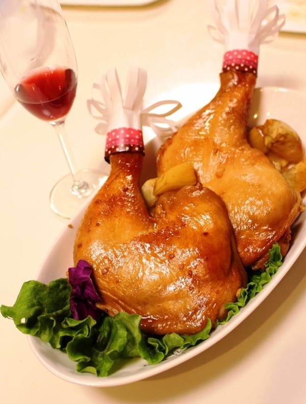 『クリスマスは照りってりローストチキン♪　マスキングテープでかわいいチャップ花（持ち手）♪』