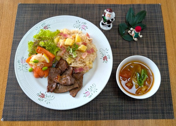 パパっと手軽にご馳走気分☆ジャーマンポテトピラフ♪☆♪☆♪