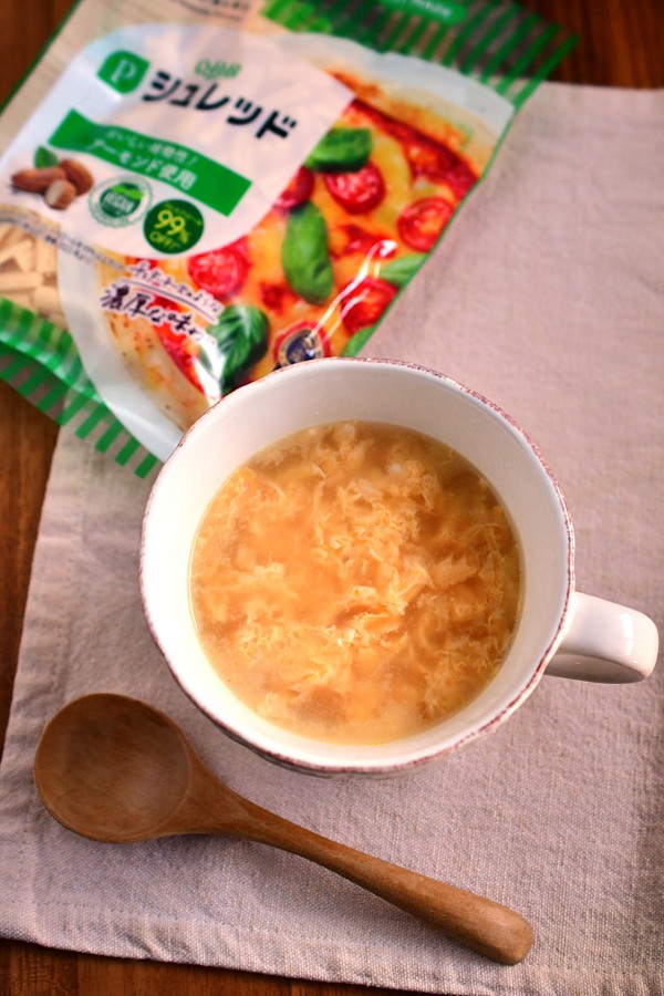 『【フーディストパーク】包丁不要で簡単おいしい♪卵とPシュレッドのスープのレシピ』