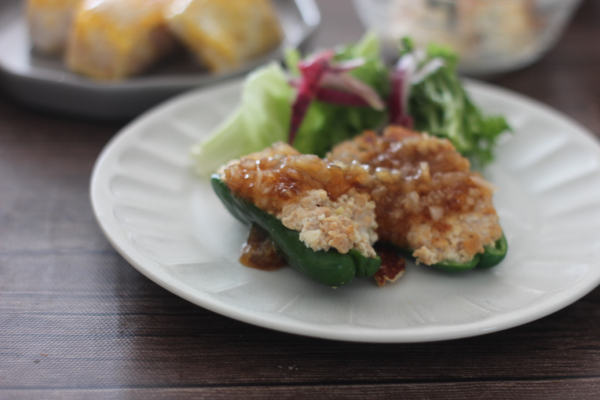 『【モニター】大豆ミートのピーマンの肉詰め風』