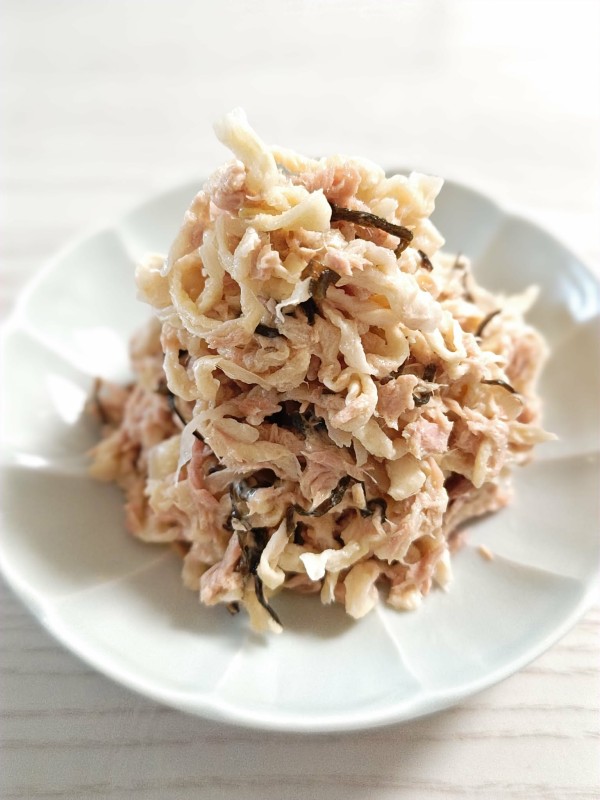 『【切り干し大根とツナのサラダ】毎週金曜日放送の「わいワイFriday！」でご紹介した防災食です♪』