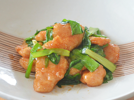 鶏むね肉とニラのオイスターソース炒め♪