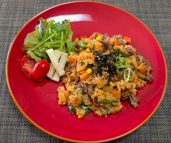 韓国気分ｄｅ心も体もぽかぽか☆ころころ野菜たっぷりビビンバ風プルコギ炒飯♪☆♪☆♪