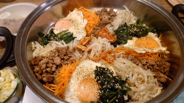 ウォックパンであつあつビビンバ