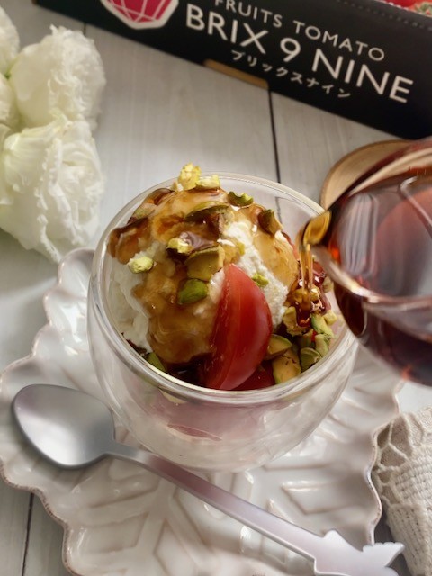 フルーツ感覚でいただく群馬県産ブリックスナインとリコッタのデザート風【PR】