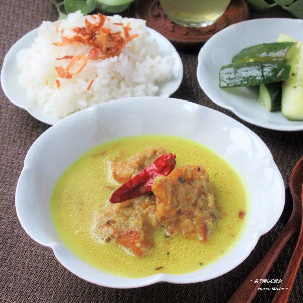 優しい味に癒される。カレー風味で辛くない『タラのカレー風ココナッツミルク煮』