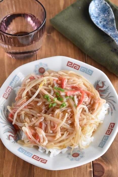 もやしとカニカマのあんかけ丼 : 四万十住人の 簡単料理ブログ！ Powered by ライブドアブログ