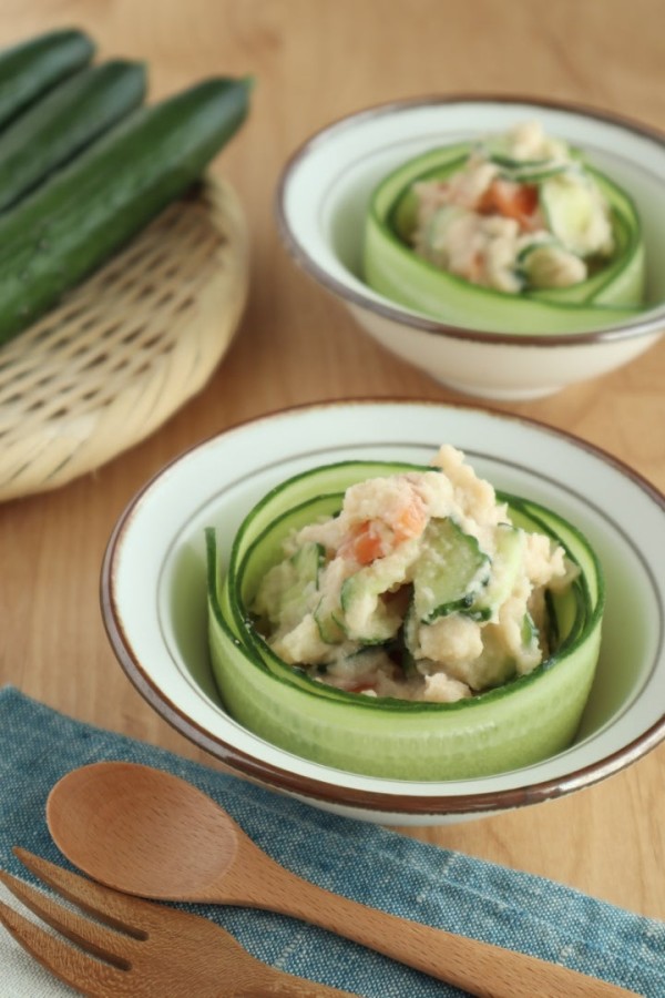 『きゅうりで彩る♪明太子ポテトのごちそうサラダ』