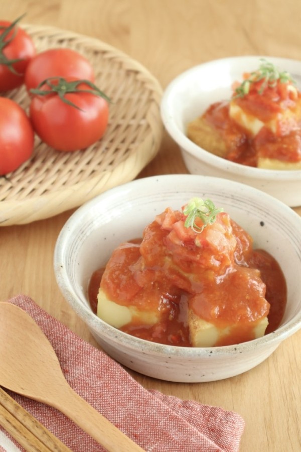 『生姜香る♪厚揚げのトマトとろみあん』