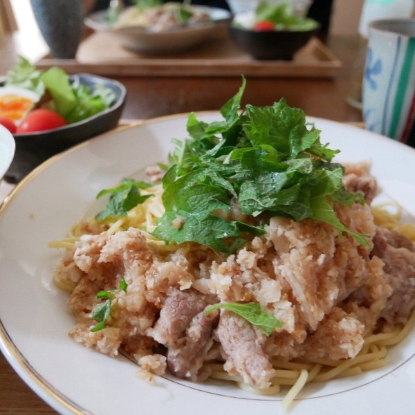 『豚しゃぶのみぞれパスタ#今日のおうちごはん』