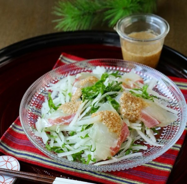 白身の刺身で作る ♪ ごまドレご馳走サラダ (レシピ)