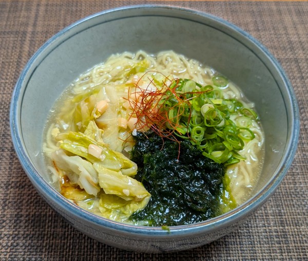 香りを楽しむ春潮味☆生青のりと春キャベツの塩ラーメン♪☆♪☆♪