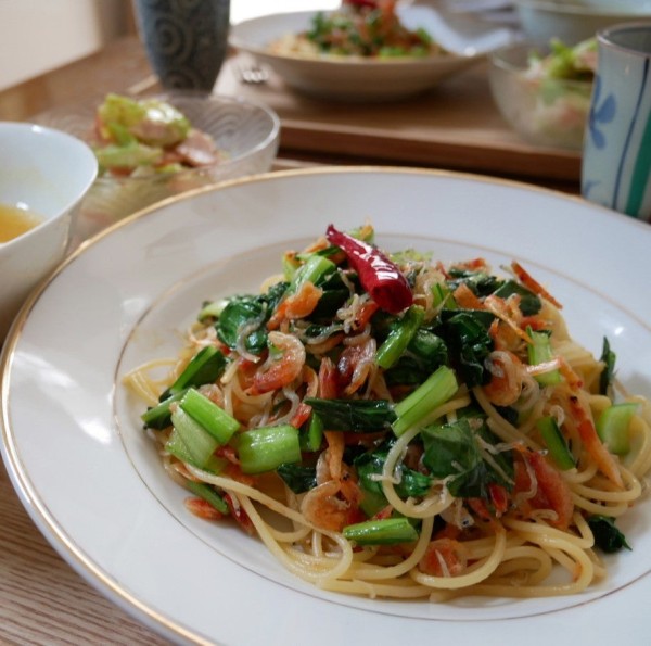 『ちりめんじゃこと桜えびのパスタ【とっておきパスタレシピ】【春の味覚レシピ】#今日のおうちごはん』