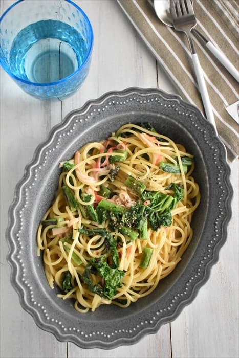 菜の花とカニカマの豆乳クリームパスタ : 四万十住人の 簡単料理ブログ！ Powered by ライブドアブログ