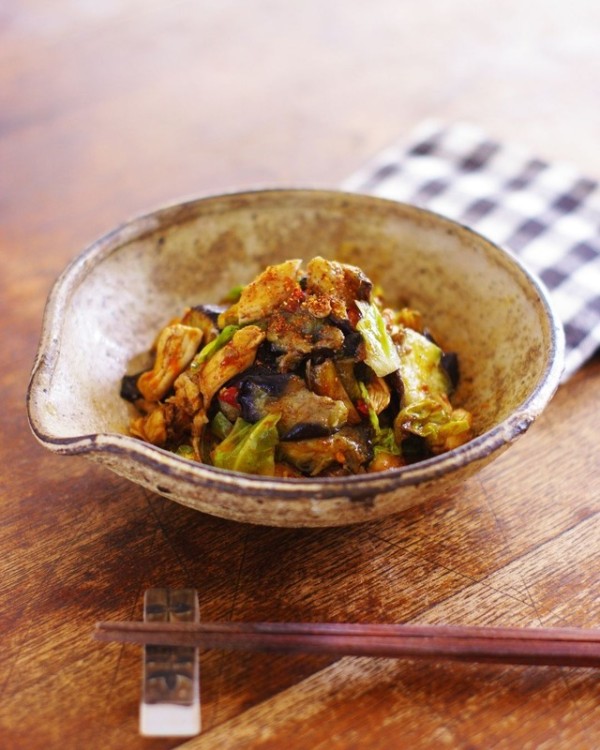 レンジで★麻辣なすキャベツささみ和え【レシピ2499】#お弁当おかず #お弁当 #麻辣 #なす #キャベツ #ささみ #レンジ調理 : のんびり毎日 日々の暮らしの食卓 いただきますのレシピ 時々 編み物
