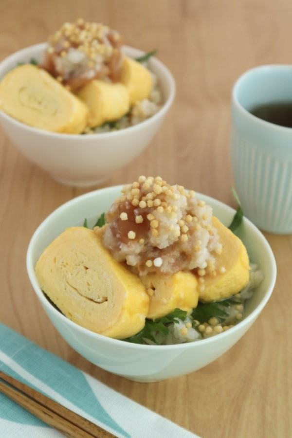 『朝ごはんに◎だし巻き卵の梅おろし茶漬け』