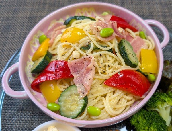 シズル感＆食欲そそる献立☆カラフル野菜のパスタ♪☆♪☆♪