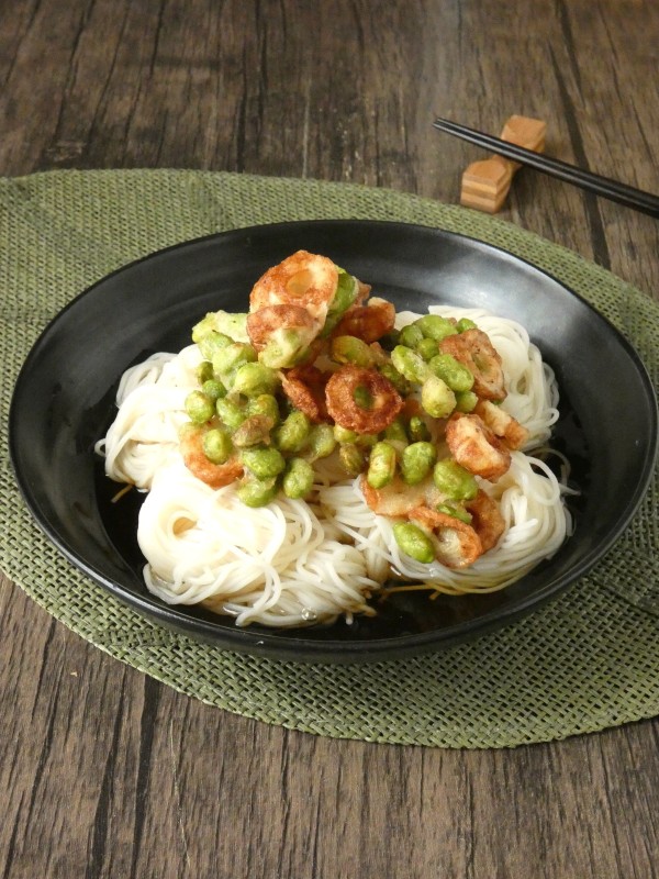 『食べ応えバッチリ！「ちくわと枝豆のかき揚げそうめん」』
