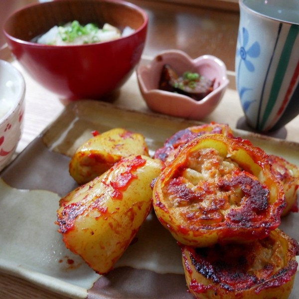 『太陽のパプリカの肉詰め【夏レシピ】#今日のおうちごはん』