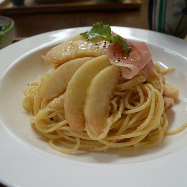 『桃の冷製パスタ【夏レシピ】#今日のおうちごはん』