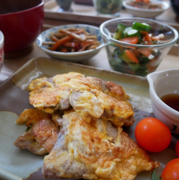 『和風ピカタ、我が家産の大葉を使って【夏レシピ】#今日のおうちごはん』