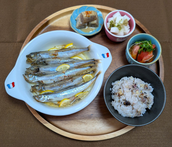 彩りかんたん和膳☆ししゃものスパイスレモンオイル焼き♪☆♪☆♪