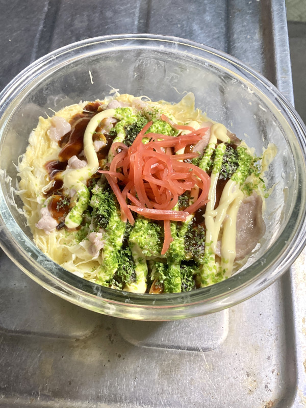 レンチンでヘルシーなお豆腐のお好み焼き風