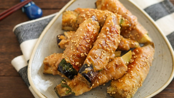 『＊【レシピ】味噌がポイント！なすと大葉の肉巻き＊』