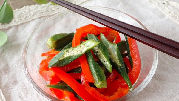 【火を使わない・ゆる無添加】鮮やかオクラとパプリカのマリネ。バル定食②