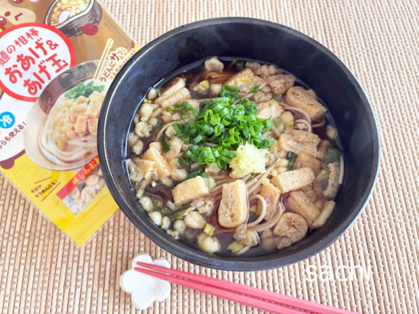 麺の相棒 おあげ＆あげ玉｜簡単京風たぬき蕎麦<PR>
